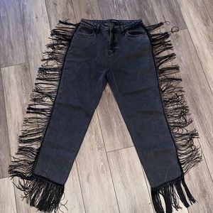 Nasty Gal Fringe Jeans